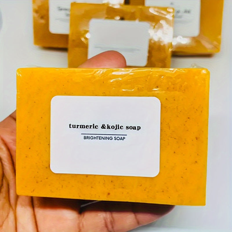 3-Pack Turmeric & Kojic Acid Soap Bars – Brightening and Deep Cleansing Face & Body Soap – Gentle on All Skin Types, Paraben-Free