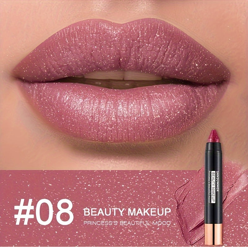 Waterproof Lipstick Gift Set – 6-Pieces Matte Velvet Crayon Lipsticks Eye Shadow Blush – Long-Lasting, Rich Color