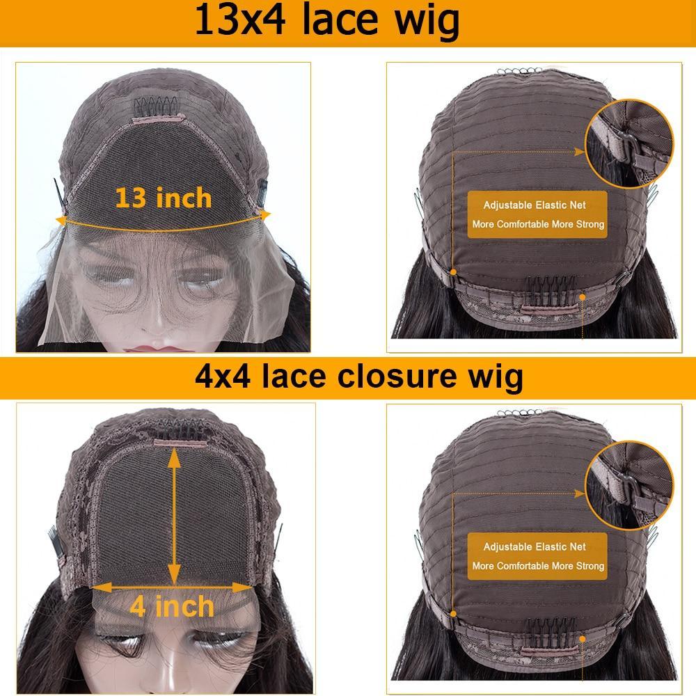 13x1x4 Deep Wave 13x1x6 T part Lace Transparent Human Hair Wigs 180% Density