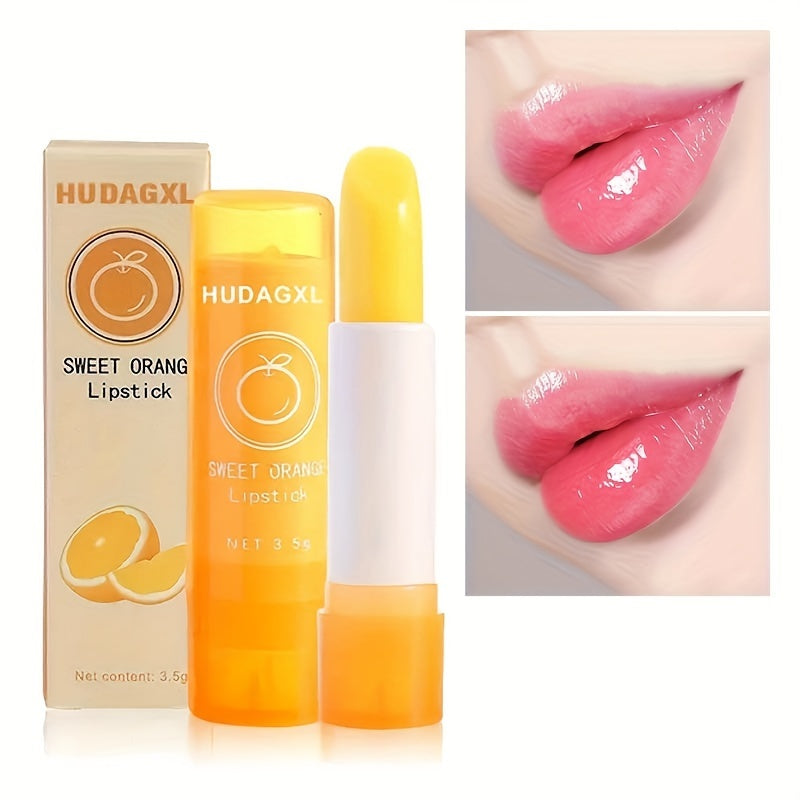 Sweet Orange Vitamin C Color-Changing Lip Balm – Moisturizing, Nourishing & Waterproof with Plant-Based Squalane