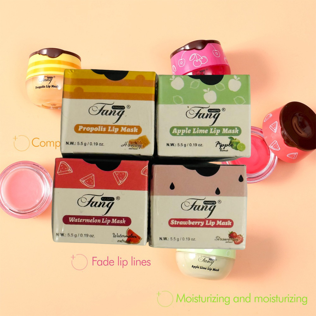 Honey Propolis Lip Balm & Lip Mask Set – Moisturizing Honey Pot with Applicator Stick, Ideal Valentine’s Day Gift