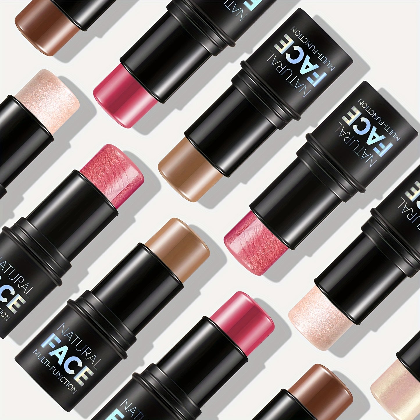 Waterproof Contour Stick Trio – Multi-Use Highlight, Concealer & Contour for Natural Definition