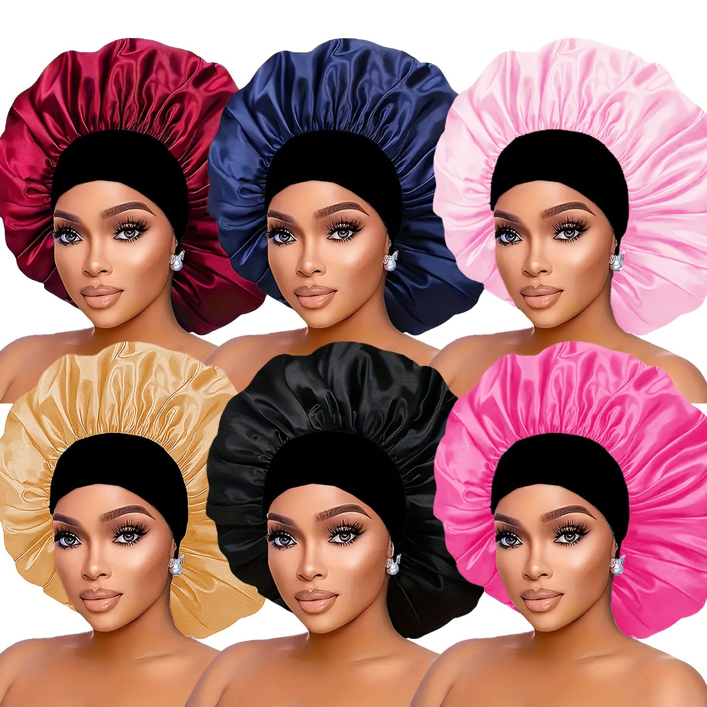 Soft Satin Sleep Bonnets for Women Silky Smooth Hair Caps with Elastic Wide Band Breathable Gentle Lining for Hair Protection Ideal for Sleeping Daily Wear