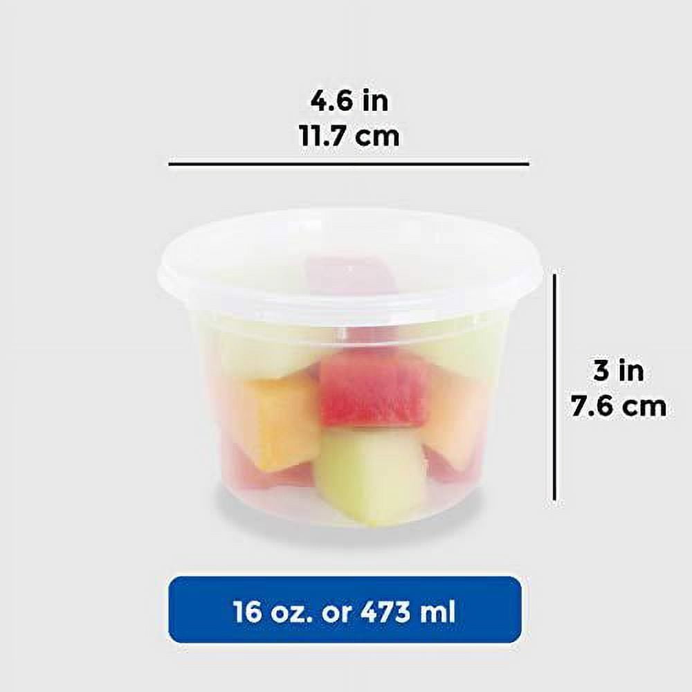 Freshware 16 oz Plastic Food Storage Containers with Lids – 36-Pack BPA-Free Deli Cups for Meal Prep, Slime, Soup – Stackable, Leakproof, Microwave/Dishwasher/Freezer Safe