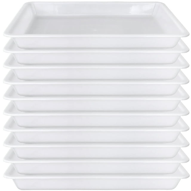 Plastic 8.30'' 1.20'' Serving Trays, 10 Pieces White and colored