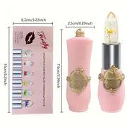 6-Pcs Crystal Flower Jelly Lipstick, Long-lasting Lipstick, Magic Temperature Color Changing Lipstick