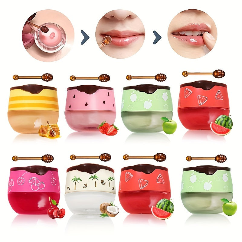 Honey Propolis Lip Balm & Lip Mask Set – Moisturizing Honey Pot with Applicator Stick, Ideal Valentine’s Day Gift