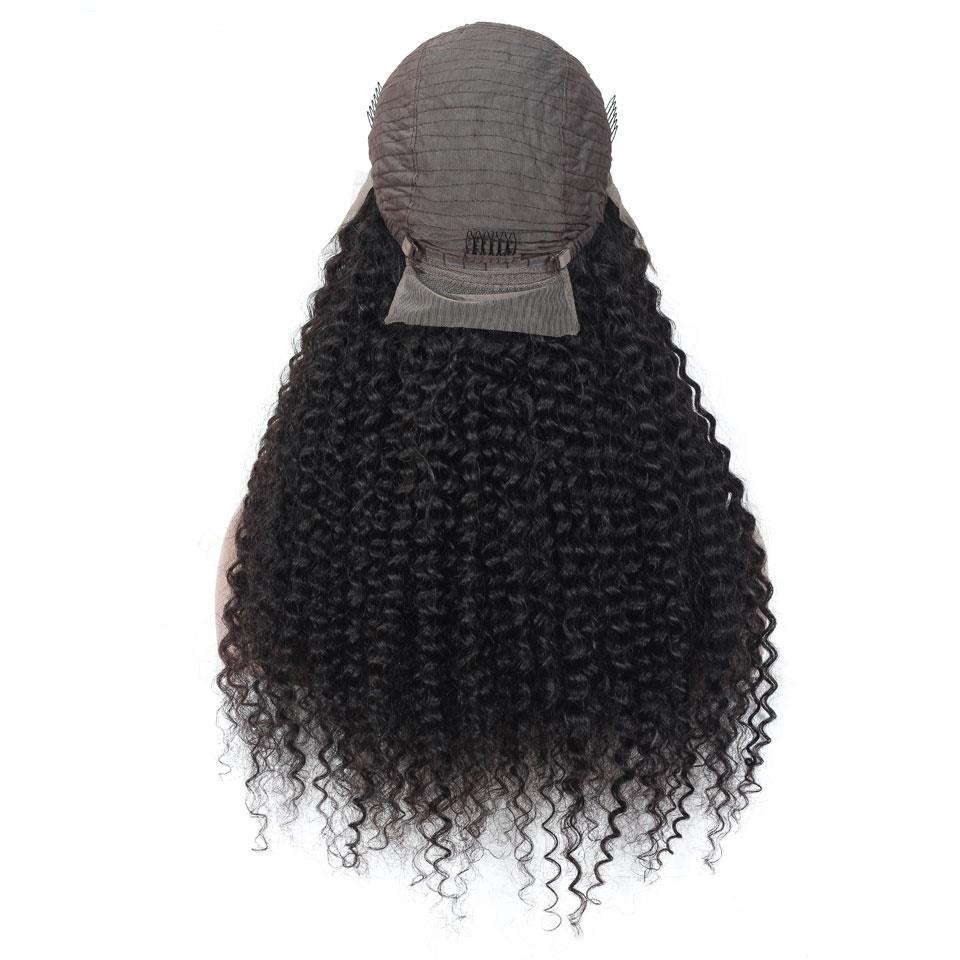 180% Density Full 4x4 Transparent Lace Front Kinky Curly Human Hair Wi