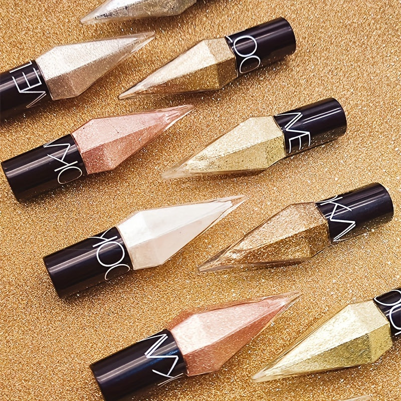 5-Piece Pearl & Diamond Liquid Eyeliner Set – Sparkling Eyeshadow Cream with Sequins, Ultra-Fine Brush, and Shimmer Highlighter