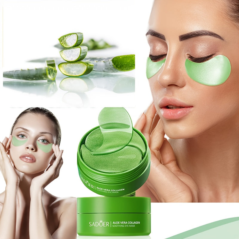 Aloe Vera Eye Masks – Hydrating & Soothing with Rich Aloe Vera Essence, Perfect for Winter & Spring Skincare, Great as a New Year Gift