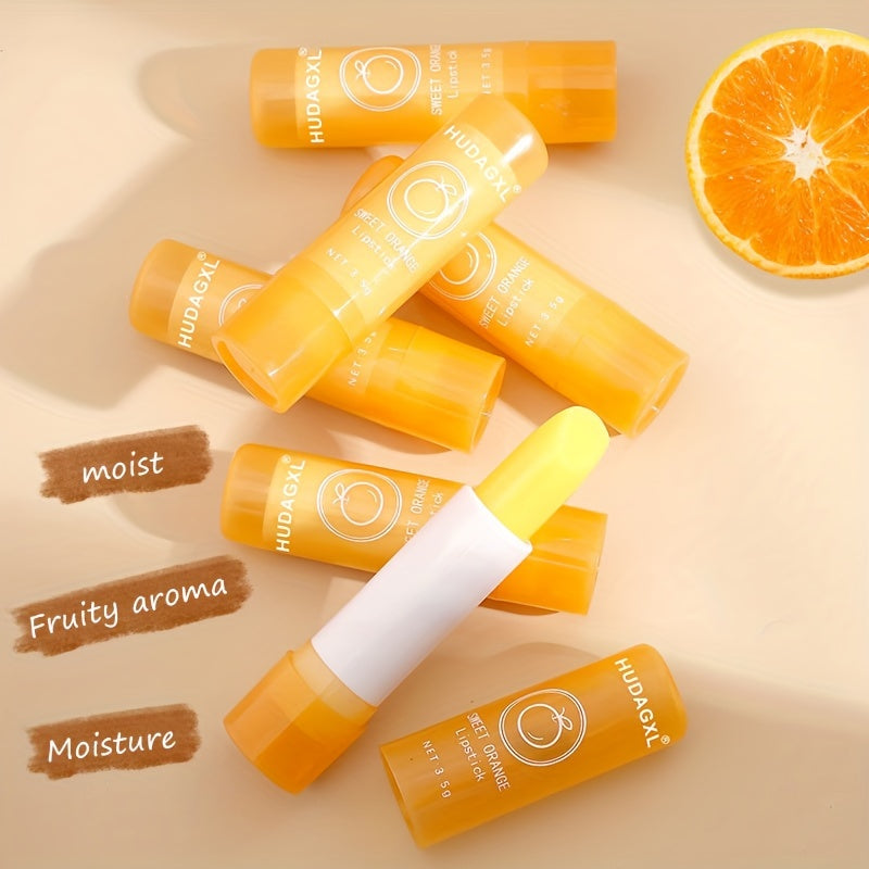 Sweet Orange Vitamin C Color-Changing Lip Balm – Moisturizing, Nourishing & Waterproof with Plant-Based Squalane