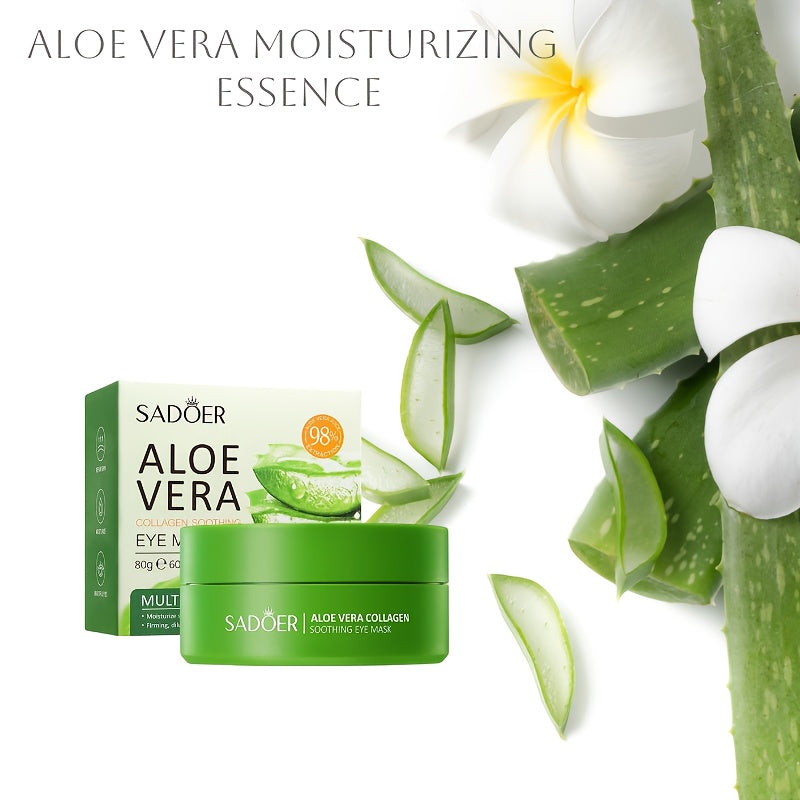 Aloe Vera Eye Masks – Hydrating & Soothing with Rich Aloe Vera Essence, Perfect for Winter & Spring Skincare, Great as a New Year Gift