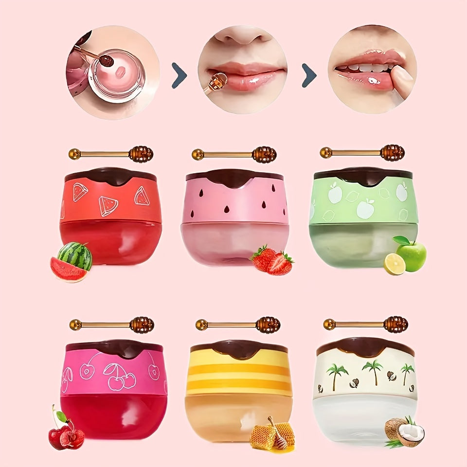 Honey Propolis Lip Balm & Lip Mask Set – Moisturizing Honey Pot with Applicator Stick, Ideal Valentine’s Day Gift