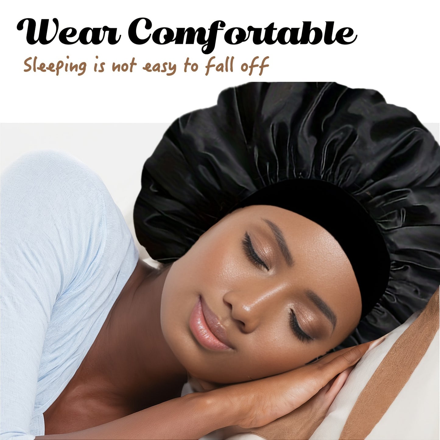 Soft Satin Sleep Bonnets for Women Silky Smooth Hair Caps with Elastic Wide Band Breathable Gentle Lining for Hair Protection Ideal for Sleeping Daily Wear