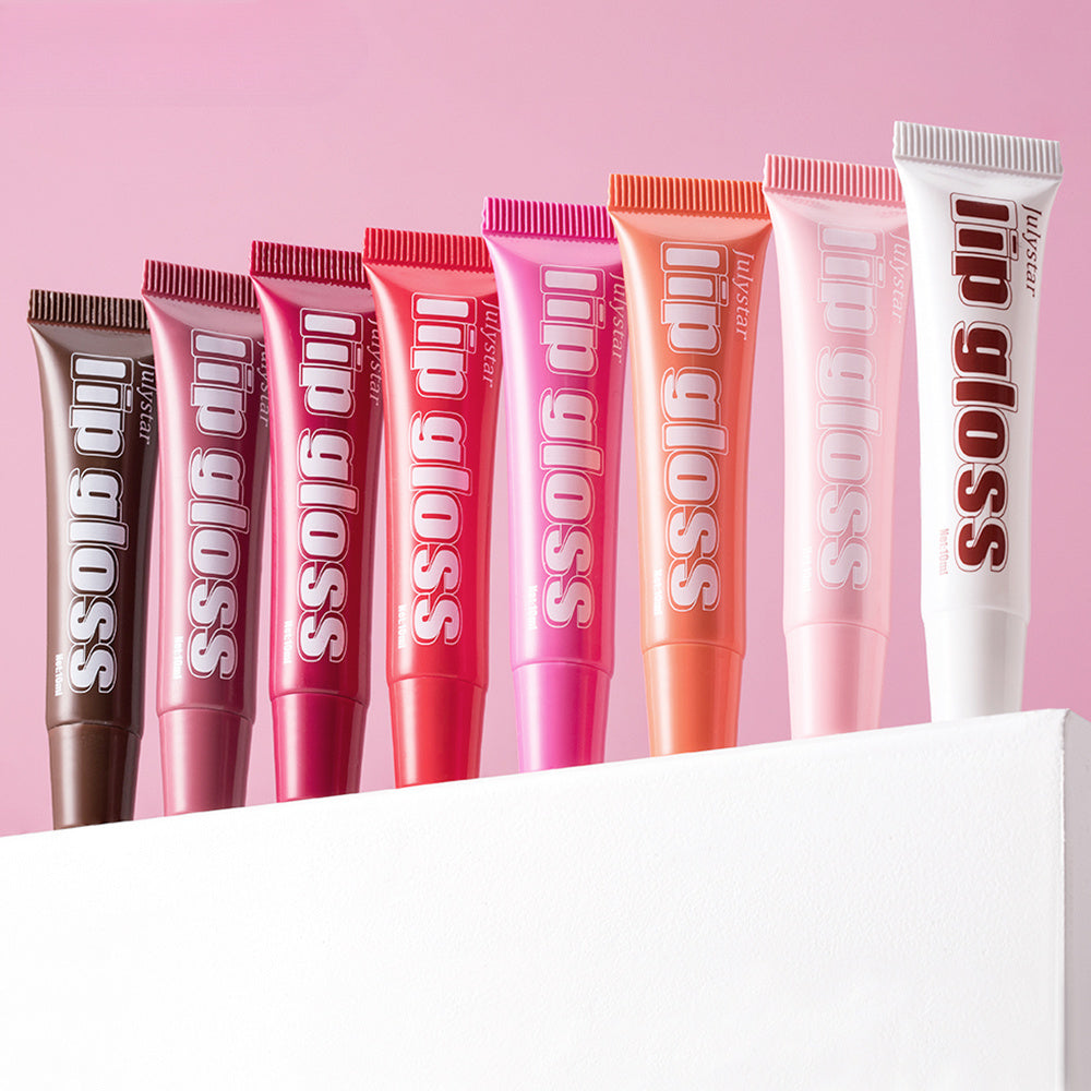 4pcs Lip Gloss Set – 8 Fruity Flavors, Hydrating & Non-Sticky, Long-Lasting Shine for Smooth, Glossy Lips