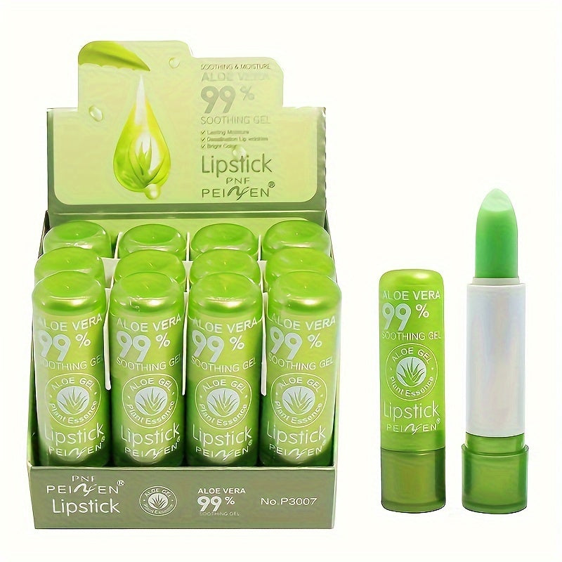 Color-Changing Aloe Lipstick – Long-Lasting, Moisturizing Green-to-Pink Magic Lipstick