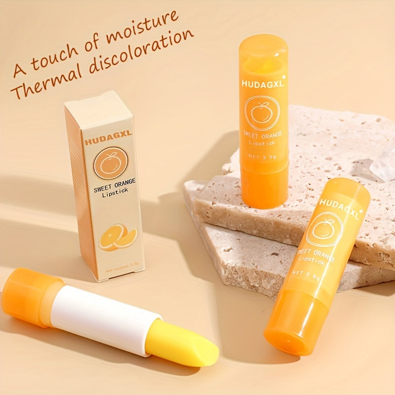 Sweet Orange Vitamin C Color-Changing Lip Balm – Moisturizing, Nourishing & Waterproof with Plant-Based Squalane