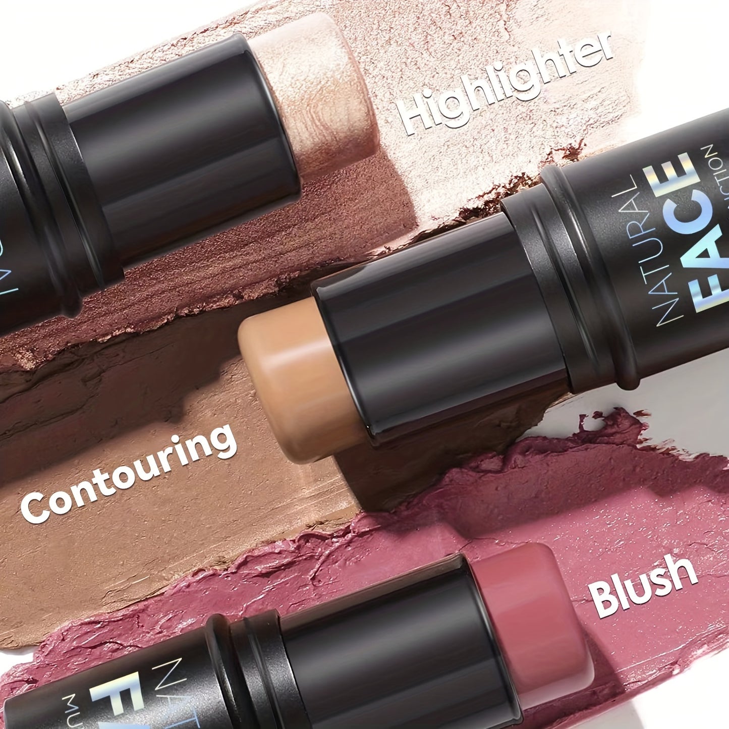 Waterproof Contour Stick Trio – Multi-Use Highlight, Concealer & Contour for Natural Definition
