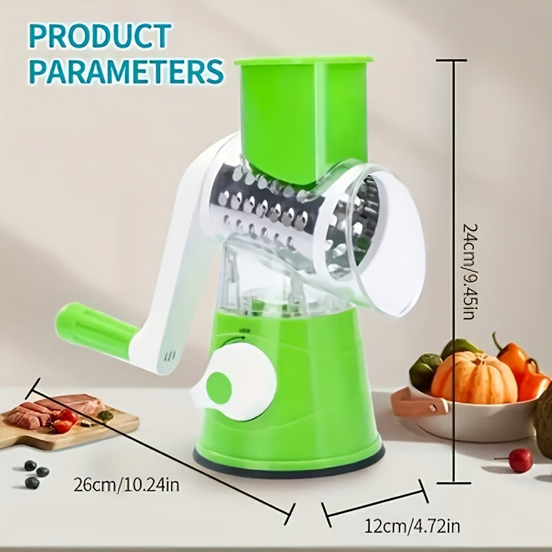 Manual Multi-Functional Drum Slicer – Desktop Kitchen Tool for Slicing Cheese, Vegetables & Fruits with Ease