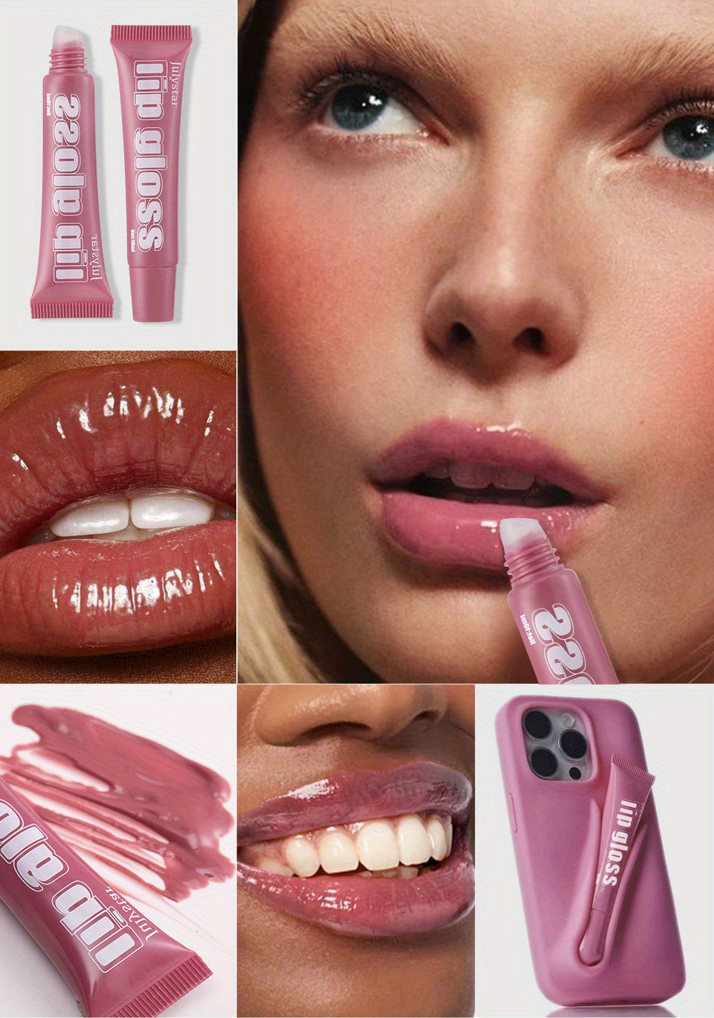 4pcs Lip Gloss Set – 8 Fruity Flavors, Hydrating & Non-Sticky, Long-Lasting Shine for Smooth, Glossy Lips