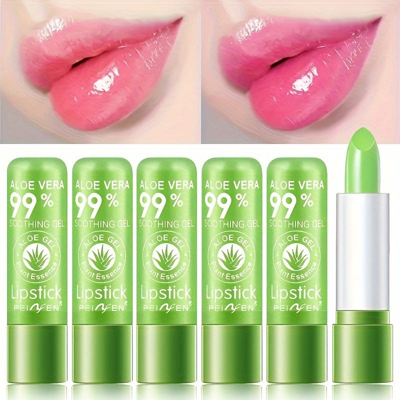 Color-Changing Aloe Lipstick – Long-Lasting, Moisturizing Green-to-Pink Magic Lipstick