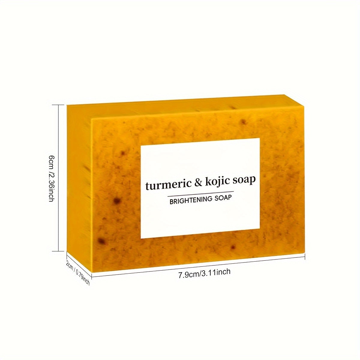 3-Pack Turmeric & Kojic Acid Soap Bars – Brightening and Deep Cleansing Face & Body Soap – Gentle on All Skin Types, Paraben-Free