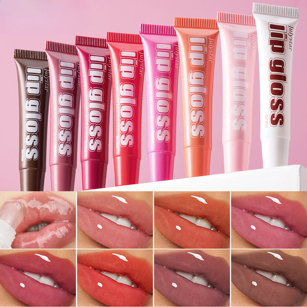 4pcs Lip Gloss Set – 8 Fruity Flavors, Hydrating & Non-Sticky, Long-Lasting Shine for Smooth, Glossy Lips