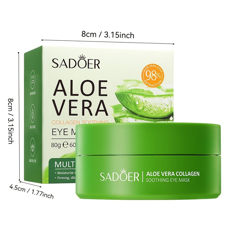 Aloe Vera Eye Masks – Hydrating & Soothing with Rich Aloe Vera Essence, Perfect for Winter & Spring Skincare, Great as a New Year Gift