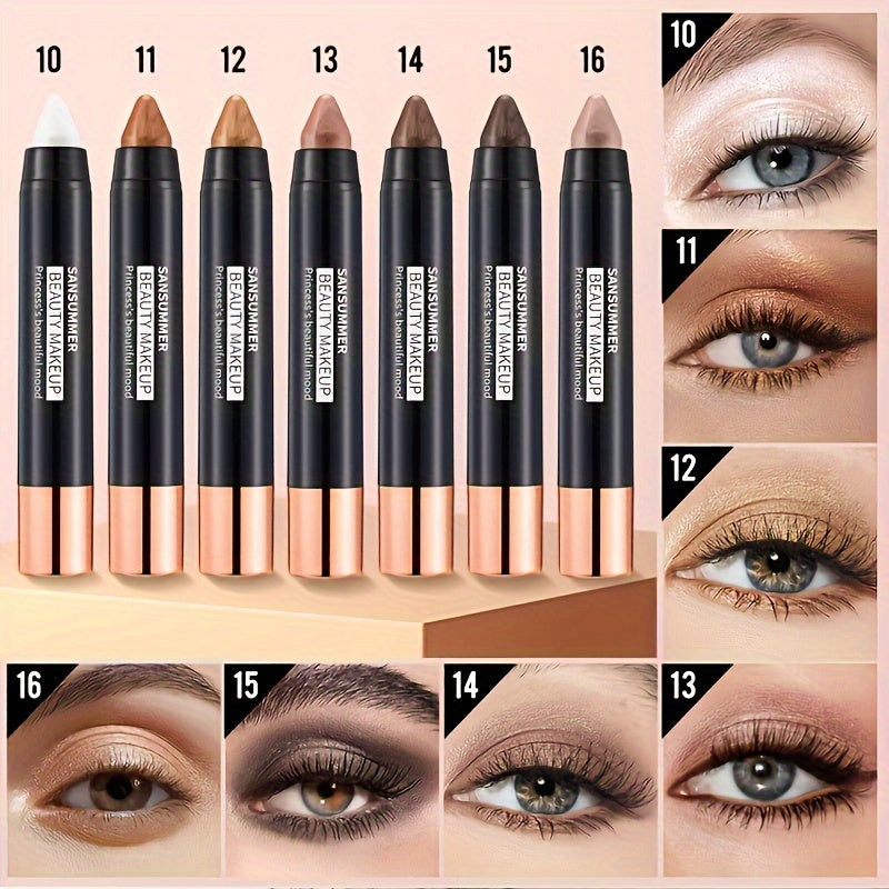 7-Pieces Waterproof Eye Shadow Stick Set – Matte & Pearlescent Shades for Natural, Long-Lasting Eye Makeup – Smooth Application, Perfect for Daily Looks