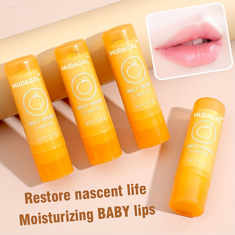 Sweet Orange Vitamin C Color-Changing Lip Balm – Moisturizing, Nourishing & Waterproof with Plant-Based Squalane