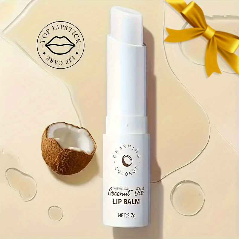 Coconut Oil Lip Balm – Moisturizing & Nourishing with Squalane, Hypoallergenic, Natural Finish
