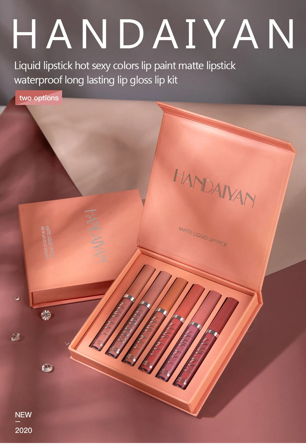 6-Pieces Non-Stick Liquid Lipstick Gift Set – Long-Lasting Matte Lip Gloss – Fade-Resistant, Smooth Finish