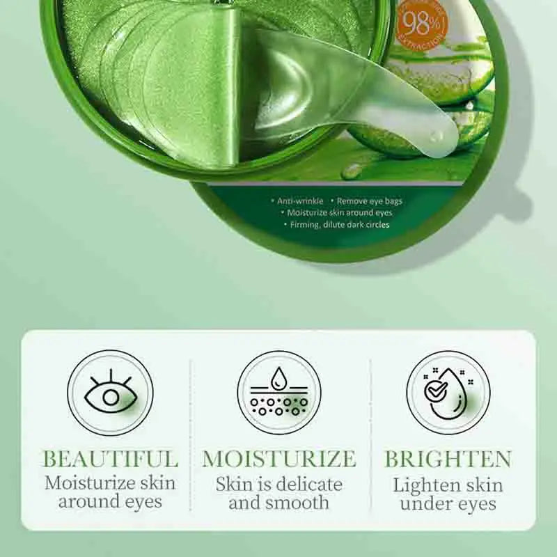 Aloe Vera Eye Masks – Hydrating & Soothing with Rich Aloe Vera Essence, Perfect for Winter & Spring Skincare, Great as a New Year Gift