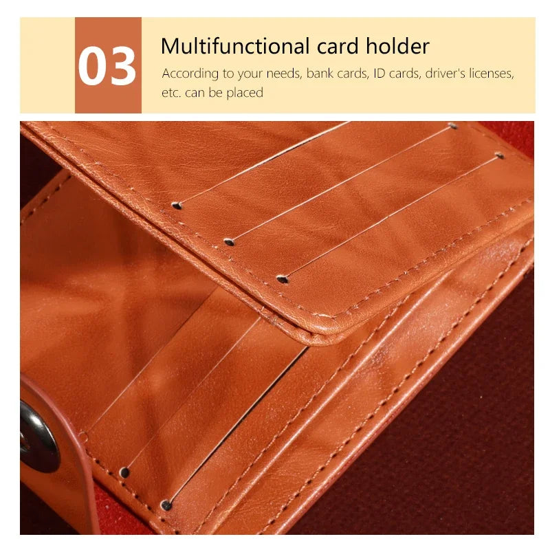 Men’s Faux Leather Wallet with 100 Dollar Bill Design – Bifold Style with Card Slots & ID Window