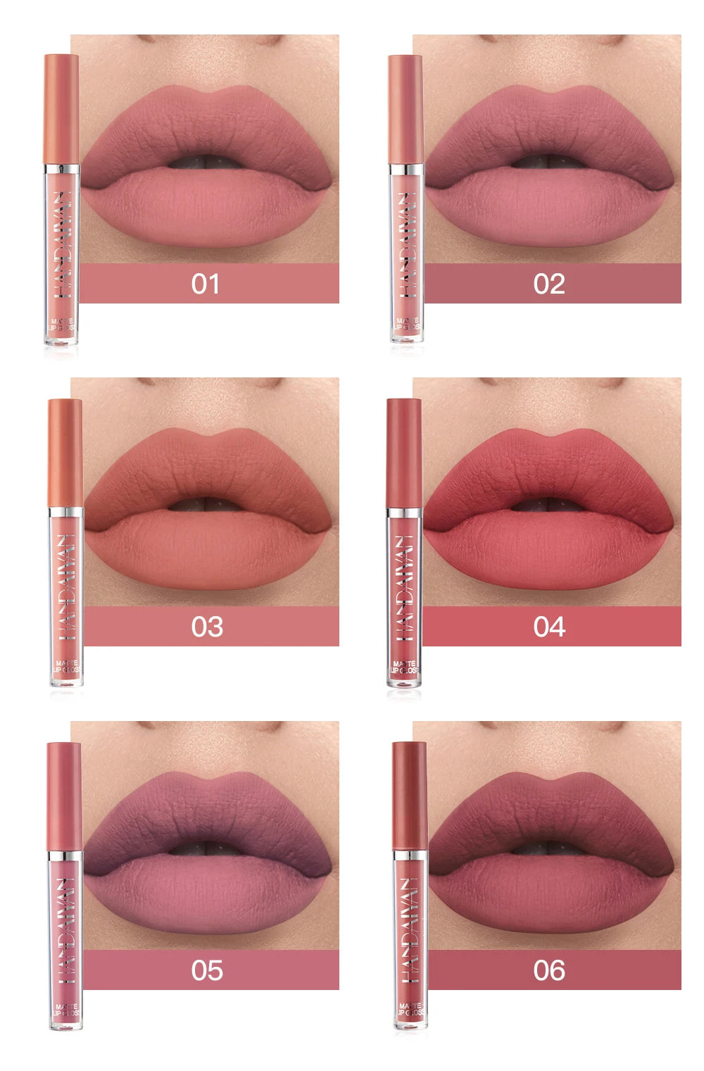 6-Pieces Non-Stick Liquid Lipstick Gift Set – Long-Lasting Matte Lip Gloss – Fade-Resistant, Smooth Finish