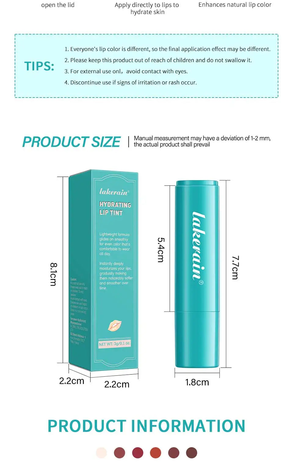 Hydrating Tinted Lip Balm – Long-Lasting Moisture Jelly-Like Tint with Natural Color Korean Lip Makeup