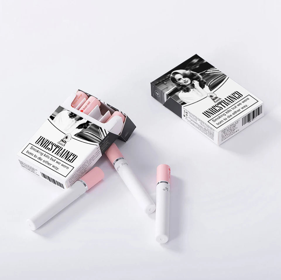 4-Piece Cigarette Lipstick Set – Matte Velvet Finish, Waterproof & Smudge-Proof Lip Gloss for Bold, Lasting Color