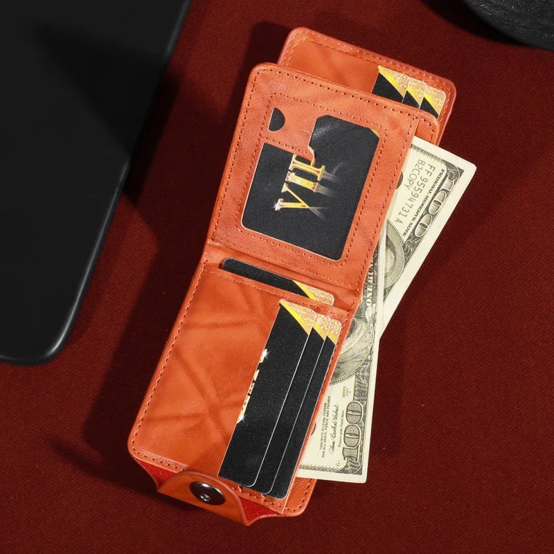 Men’s Faux Leather Wallet with 100 Dollar Bill Design – Bifold Style with Card Slots & ID Window