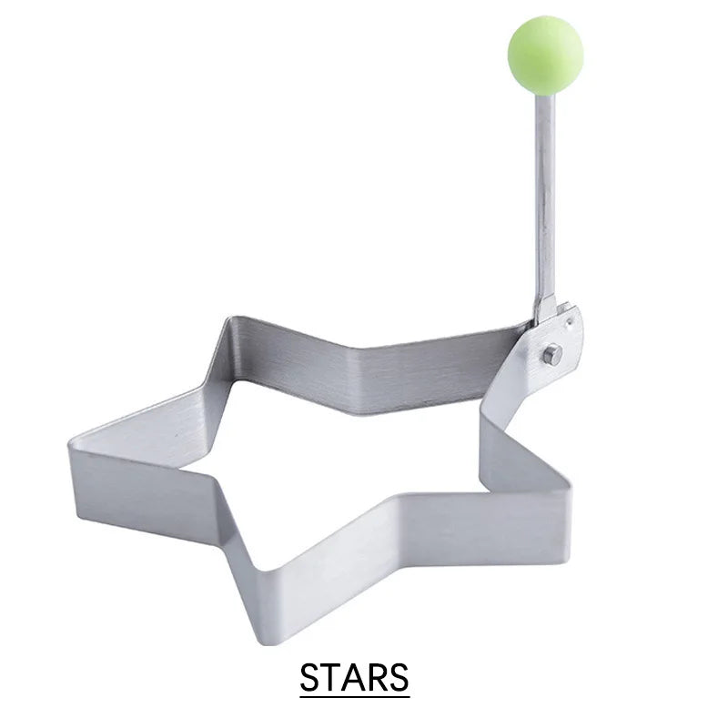5pcs Stainless Steel Egg Frying Machine Egg Frying Machine Breakfast Baking Model Heart-Shaped Egg Frying Machine Gadge