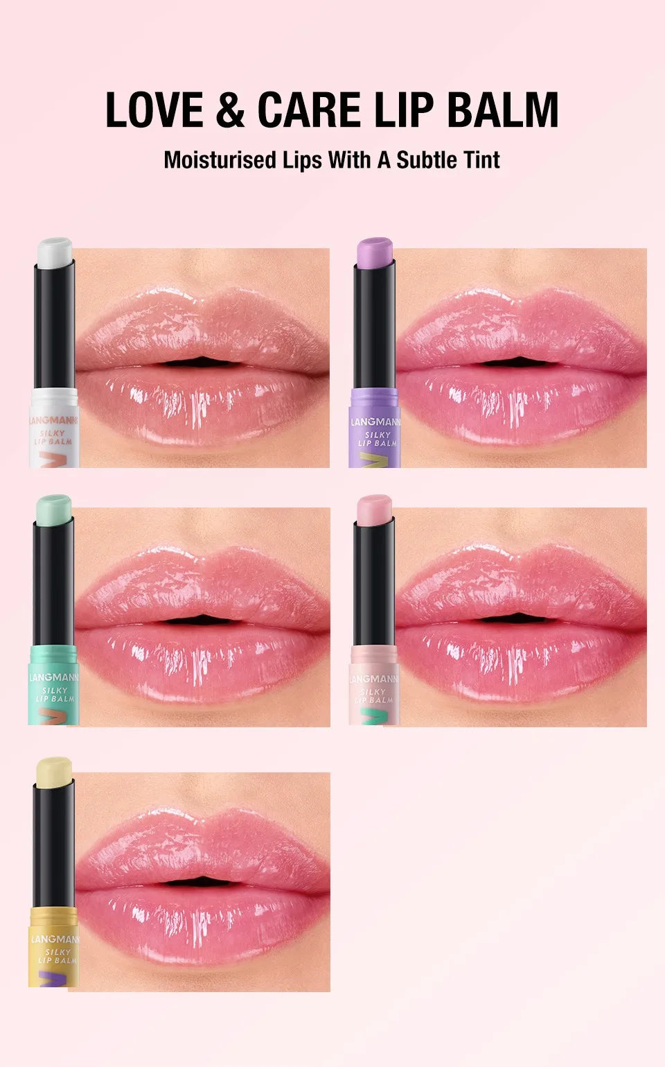 Color-Changing Lip Balm Set – 5 Hydrating Sticks with Aloe, Coconut, Strawberry & Honey Extracts