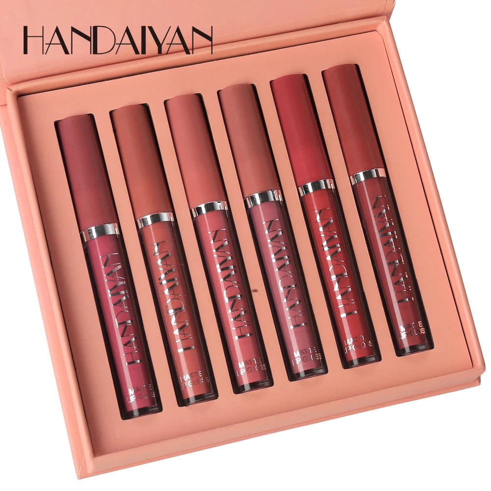 6-Pieces Non-Stick Liquid Lipstick Gift Set – Long-Lasting Matte Lip Gloss – Fade-Resistant, Smooth Finish