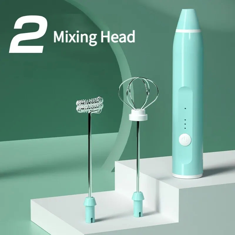 1 PC USB Rechargeable Milk Frother Portable Handheld Mixer & Egg Beater Electric Coffee Foamer, Milk Shaker & Blender