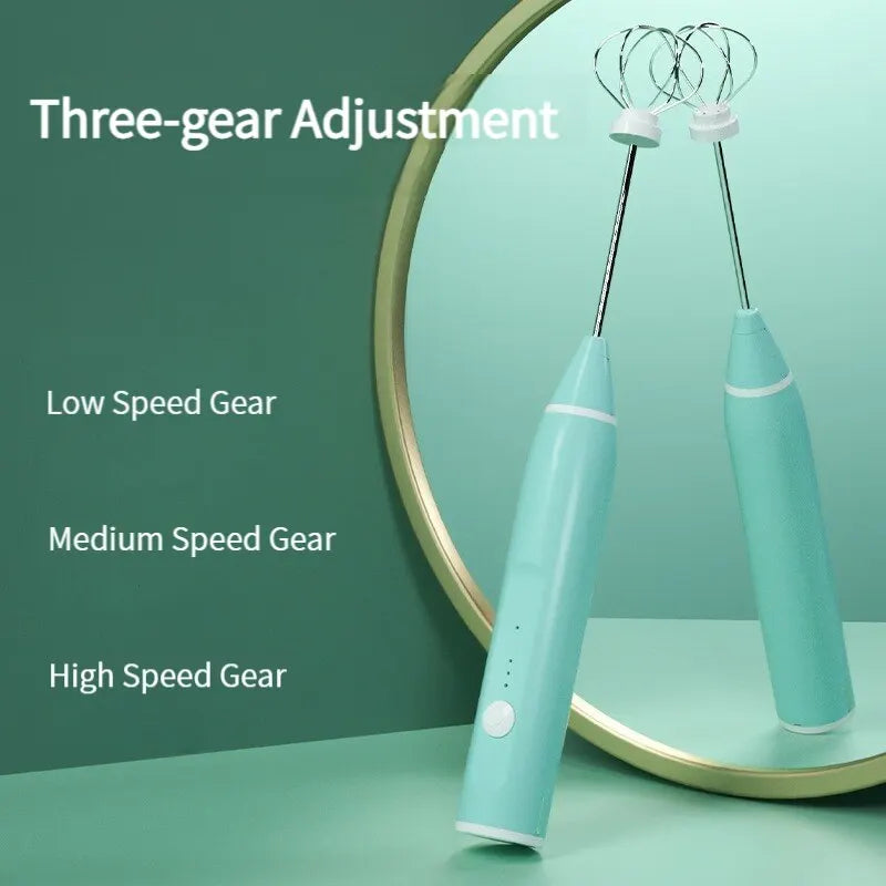 1 PC USB Rechargeable Milk Frother Portable Handheld Mixer & Egg Beater Electric Coffee Foamer, Milk Shaker & Blender