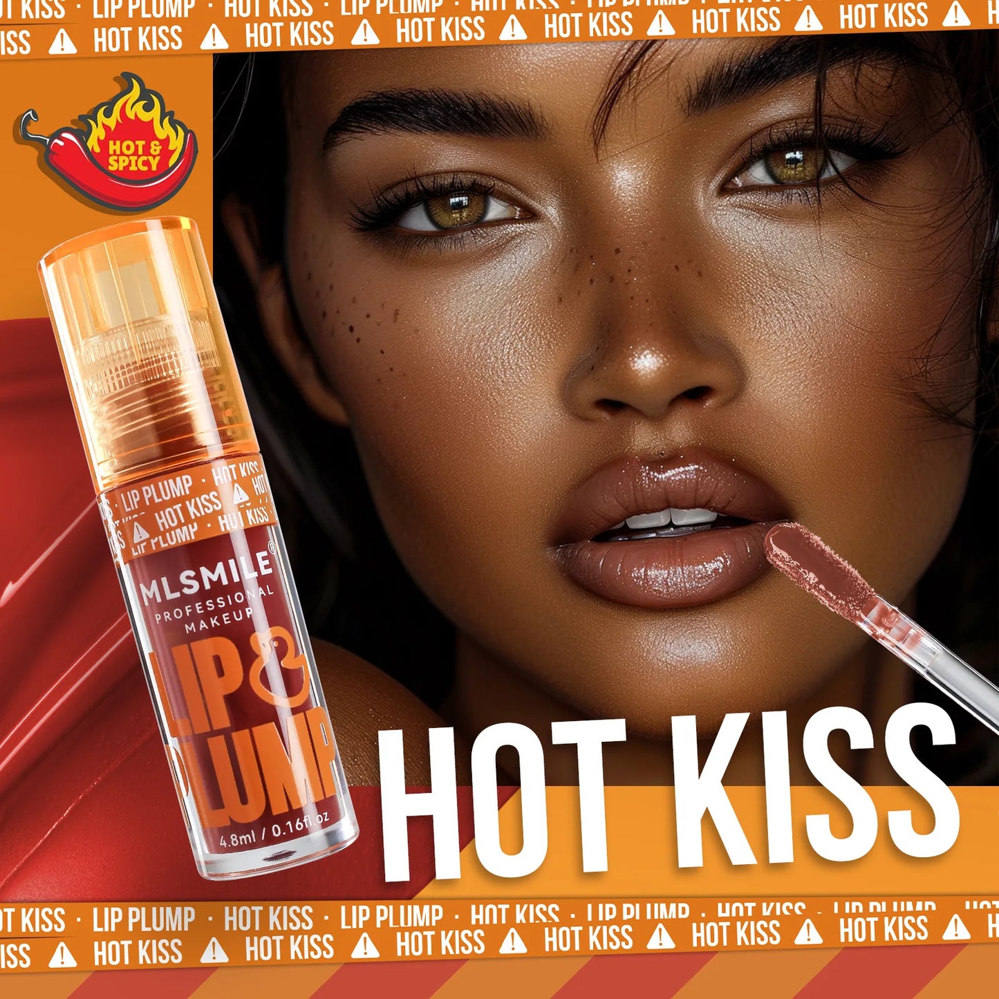 Spicy Lip Plumping Gloss & Oil Set – Moisturizing, Long-Lasting Mirror Shine with Natural Pearl Finish