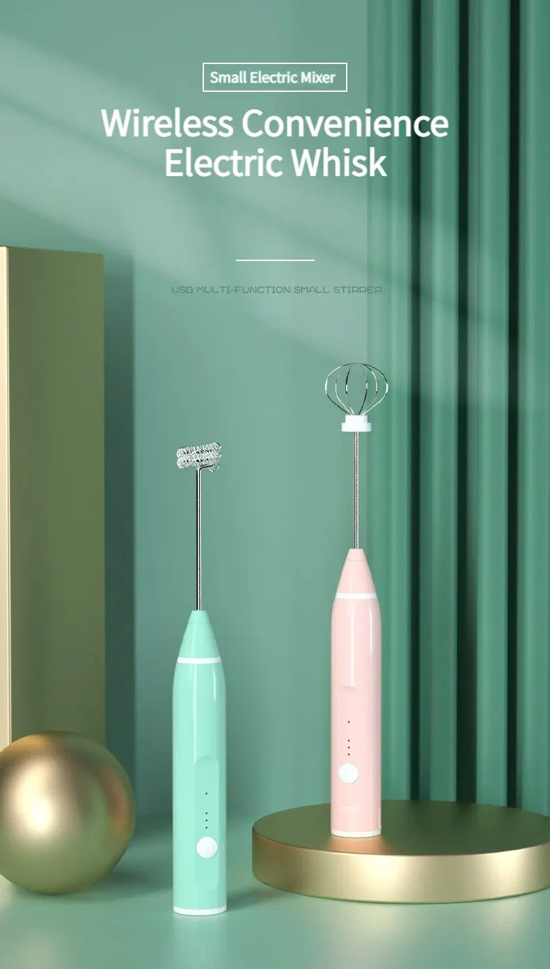1 PC USB Rechargeable Milk Frother Portable Handheld Mixer & Egg Beater Electric Coffee Foamer, Milk Shaker & Blender