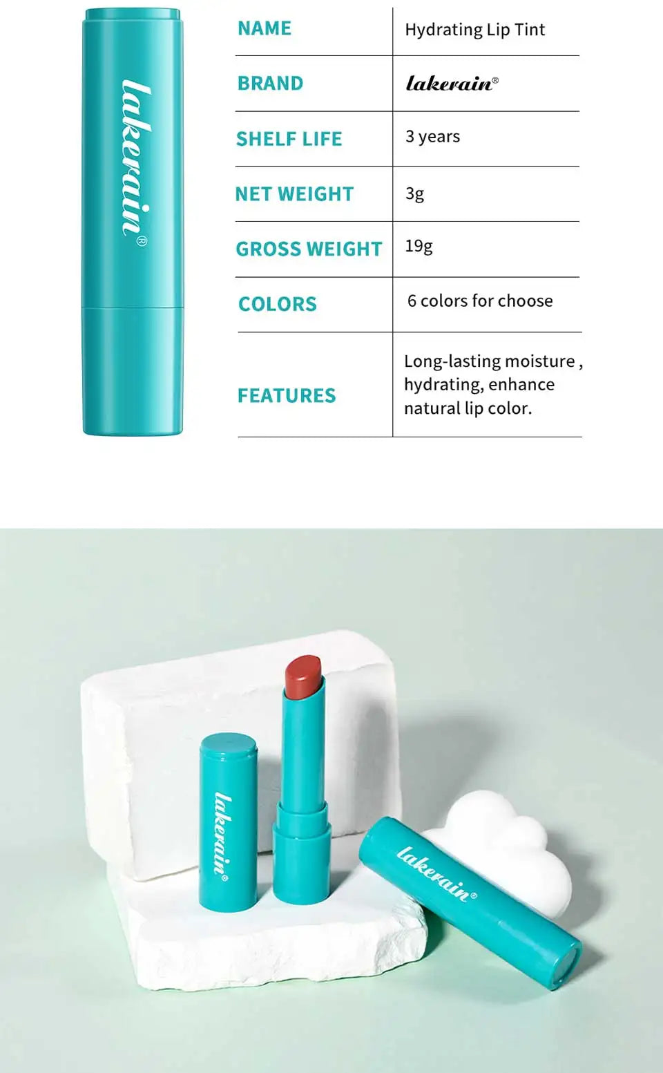 Hydrating Tinted Lip Balm – Long-Lasting Moisture Jelly-Like Tint with Natural Color Korean Lip Makeup