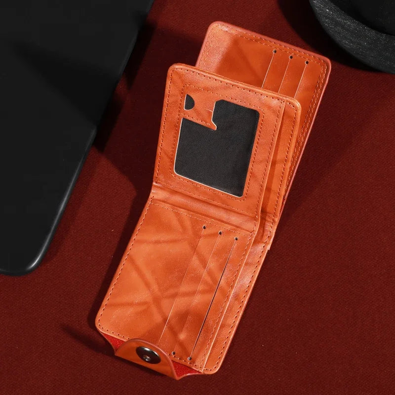 Men’s Faux Leather Wallet with 100 Dollar Bill Design – Bifold Style with Card Slots & ID Window