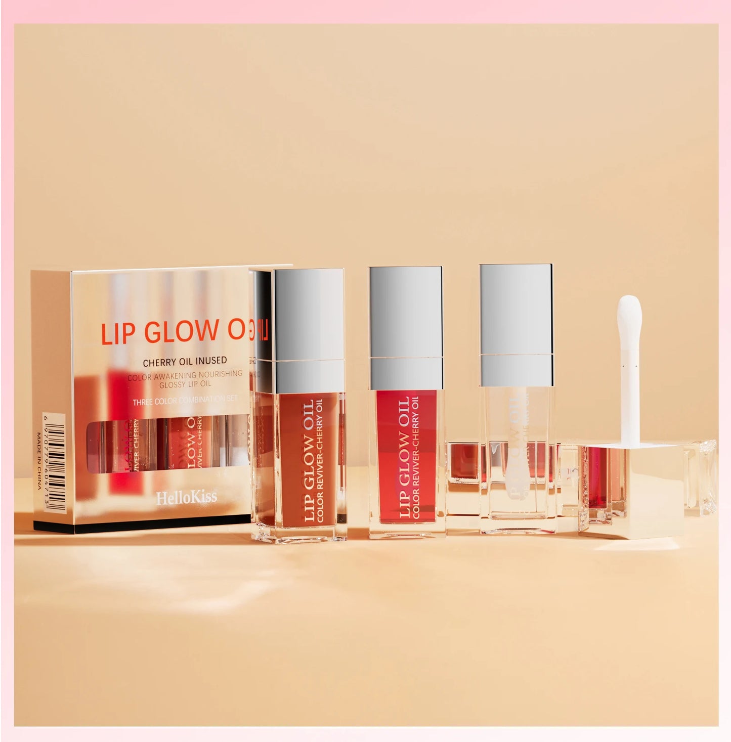 Crystal Jelly Moisturizing Lip Oil Set – Tinted Lip Glow Oil for Hydrating Shine & Natural Color, Lightweight Lip Gloss Makeup Kit