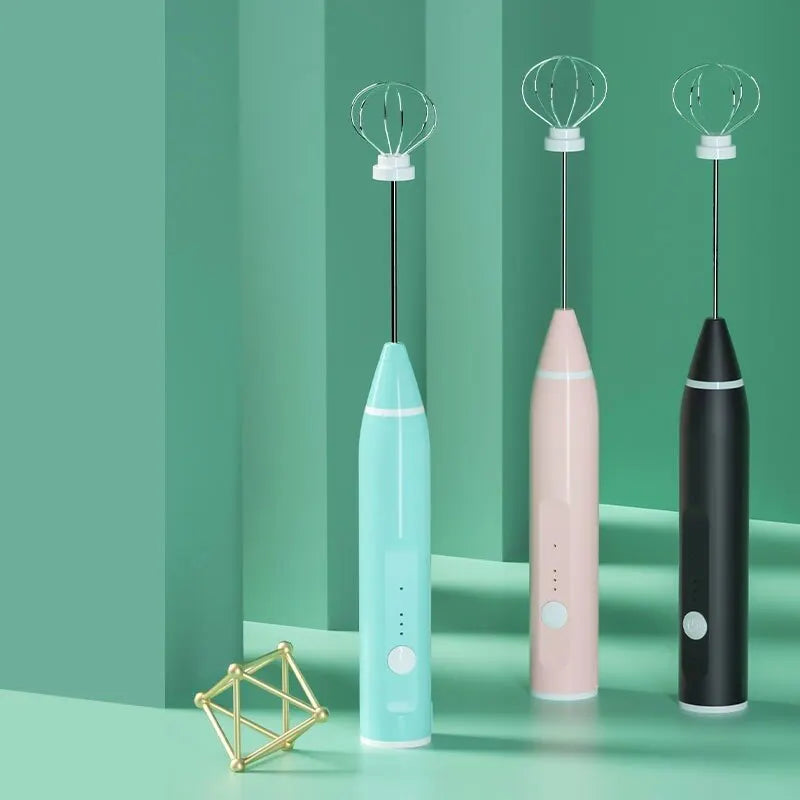 1 PC USB Rechargeable Milk Frother Portable Handheld Mixer & Egg Beater Electric Coffee Foamer, Milk Shaker & Blender
