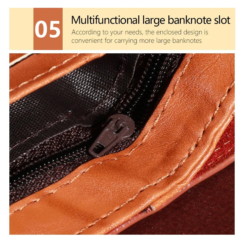 Men’s Faux Leather Wallet with 100 Dollar Bill Design – Bifold Style with Card Slots & ID Window